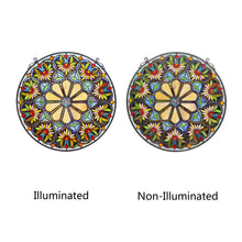 Load image into Gallery viewer, RADIANCE goods Floral Stained Glass Window Panel 23.5&quot;x23.5&quot;
