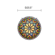 Load image into Gallery viewer, RADIANCE goods Floral Stained Glass Window Panel 23.5&quot;x23.5&quot;
