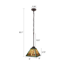 Load image into Gallery viewer, RADIANCE goods Tiffany-Style 1-Light Mission Ceiling Pendant 8&quot; Shade
