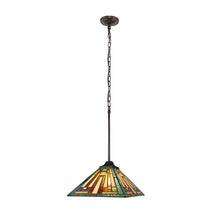 Load image into Gallery viewer, RADIANCE goods Tiffany-Style 1-Light Mission Ceiling Pendant 12&quot; Shade
