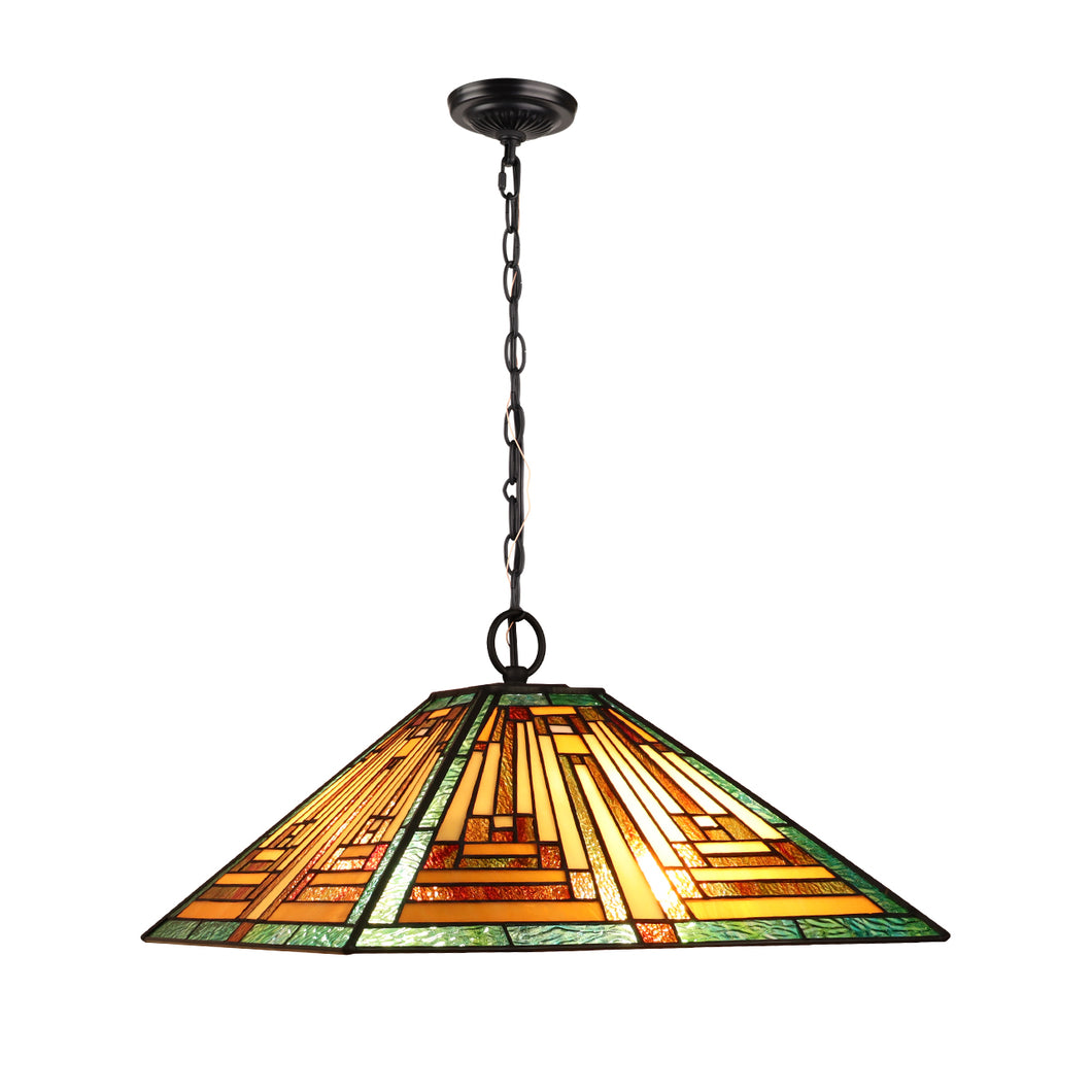 RADIANCE goods Tiffany-Style 2-Light Mission Ceiling Pendant 16