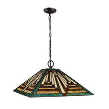 Load image into Gallery viewer, RADIANCE goods Tiffany-Style 2-Light Mission Ceiling Pendant 16&quot; Shade
