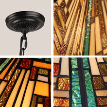 Load image into Gallery viewer, RADIANCE goods Tiffany-Style 2-Light Mission Ceiling Pendant 16&quot; Shade
