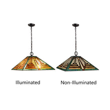 Load image into Gallery viewer, RADIANCE goods Tiffany-Style 2-Light Mission Ceiling Pendant 16&quot; Shade
