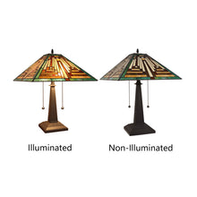 Load image into Gallery viewer, RADIANCE goods Tiffany-Style 2-Light Mission Table Lamp 16&quot; Shade
