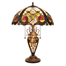Load image into Gallery viewer, RADIANCE goods Tiffany-Style 3-Light Victorian Double Lit Table Lamp 16&quot; Shade
