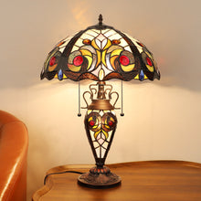 Load image into Gallery viewer, RADIANCE goods Tiffany-Style 3-Light Victorian Double Lit Table Lamp 16&quot; Shade
