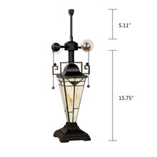 Load image into Gallery viewer, RADIANCE goods Mission-Style 3-Light Blackish Bronze Finish Double Lit Table Lamp 16&quot; Shade
