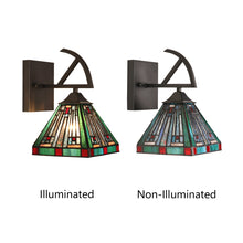 Load image into Gallery viewer, RADIANCE goods Tiffany-Style 1-Light Mission Wall Sconce 6&quot; Shade
