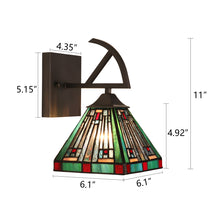 Load image into Gallery viewer, RADIANCE goods Tiffany-Style 1-Light Mission Wall Sconce 6&quot; Shade
