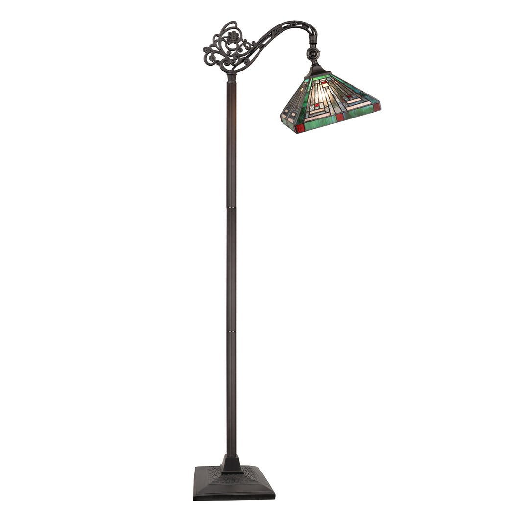 RADIANCE goods Tiffany-Style 1-Light Mission Reading Floor Lamp 11
