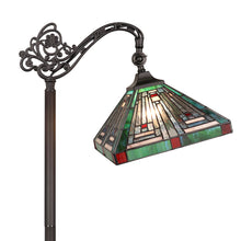 Load image into Gallery viewer, RADIANCE goods Tiffany-Style 1-Light Mission Reading Floor Lamp 11&quot; Shade
