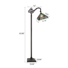Load image into Gallery viewer, RADIANCE goods Tiffany-Style 1-Light Mission Reading Floor Lamp 11&quot; Shade
