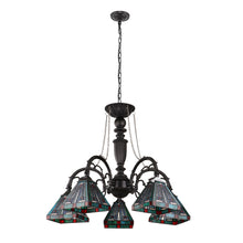 Load image into Gallery viewer, RADIANCE goods Tiffany-Style 5-Light Mission Large Chandelier 27&quot; Wide
