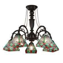 Load image into Gallery viewer, RADIANCE goods Tiffany-Style 5-Light Mission Large Chandelier 27&quot; Wide
