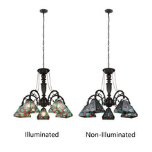 Load image into Gallery viewer, RADIANCE goods Tiffany-Style 5-Light Mission Large Chandelier 27&quot; Wide
