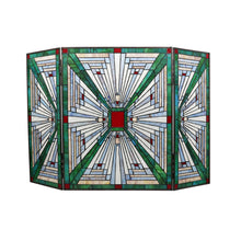 Load image into Gallery viewer, RADIANCE goods Tiffany-style 3pcs Folding Mission Fireplace Screen 45&quot; Wide
