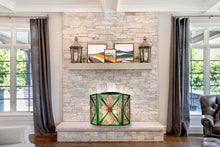 Load image into Gallery viewer, RADIANCE goods Tiffany-style 3pcs Folding Mission Fireplace Screen 45&quot; Wide
