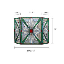 Load image into Gallery viewer, RADIANCE goods Tiffany-style 3pcs Folding Mission Fireplace Screen 45&quot; Wide
