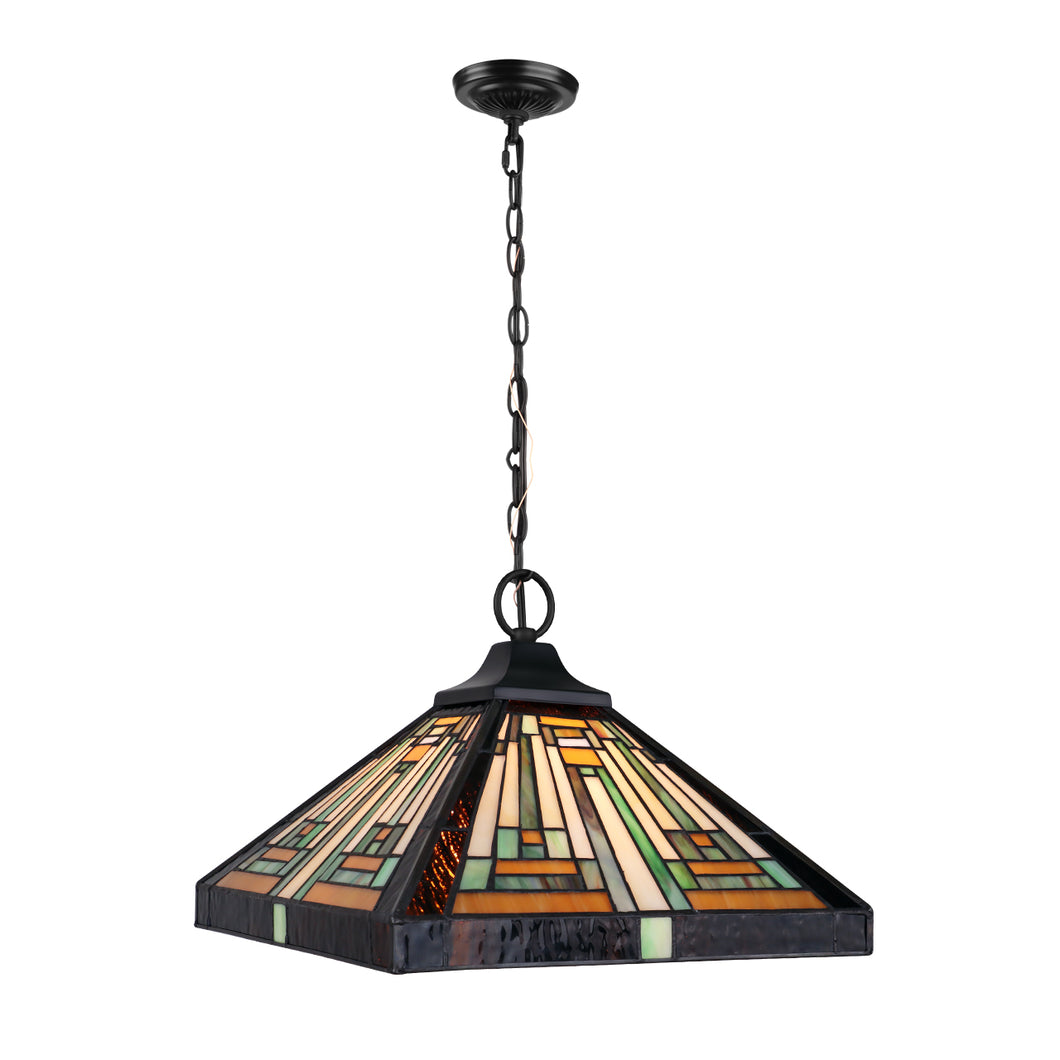 RADIANCE goods Tiffany-Style 1-Light Mission Ceiling Pendant 12