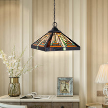 Load image into Gallery viewer, RADIANCE goods Tiffany-Style 1-Light Mission Ceiling Pendant 12&quot; Shade
