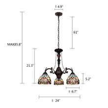 Load image into Gallery viewer, RADIANCE goods Victorian-Style Dark Bronze 3-Light Mini Chandelier 24&quot; Wide
