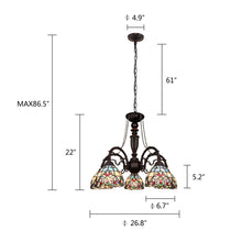 Load image into Gallery viewer, RADIANCE goods Victorian-Style Dark Bronze 5-Light Large Chandelier 27&quot; Wide
