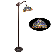 Load image into Gallery viewer, RADIANCE Goods Dragonfly-Style 1-Light Dark Bronze Finish Reading Floor Lamp 11&quot; Shade
