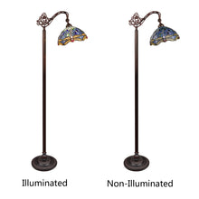 Load image into Gallery viewer, RADIANCE Goods Dragonfly-Style 1-Light Dark Bronze Finish Reading Floor Lamp 11&quot; Shade
