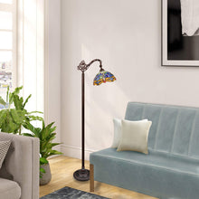 Load image into Gallery viewer, RADIANCE Goods Dragonfly-Style 1-Light Dark Bronze Finish Reading Floor Lamp 11&quot; Shade
