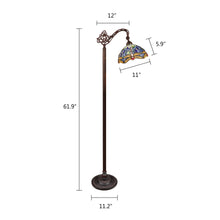 Load image into Gallery viewer, RADIANCE Goods Dragonfly-Style 1-Light Dark Bronze Finish Reading Floor Lamp 11&quot; Shade
