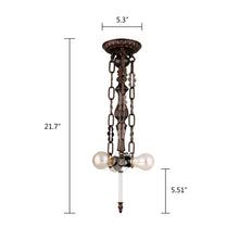 Load image into Gallery viewer, RADIANCE goods Dragonfly Tiffany-Style 3-Light Inverted Ceiling Pendant 18&quot; Shade
