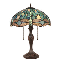 Load image into Gallery viewer, RADIANCE goods Dragonfly Tiffany-Style 2-Light Table Lamp 16&quot; Shade
