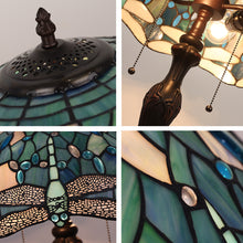 Load image into Gallery viewer, RADIANCE goods Dragonfly Tiffany-Style 2-Light Table Lamp 16&quot; Shade
