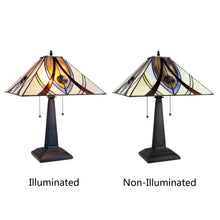 Load image into Gallery viewer, RADIANCE goods Tiffany-style 2 Light Mission Table Lamp 16&quot; Shade
