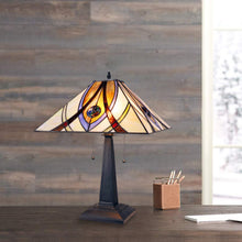 Load image into Gallery viewer, RADIANCE goods Tiffany-style 2 Light Mission Table Lamp 16&quot; Shade
