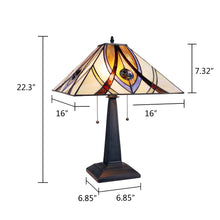 Load image into Gallery viewer, RADIANCE goods Tiffany-style 2 Light Mission Table Lamp 16&quot; Shade
