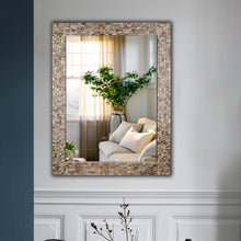 Load image into Gallery viewer, RADIANCE goods Seashell Finish Rectangular Framed Wall Mirror 32&quot; Height
