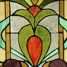 Load image into Gallery viewer, RADIANCE goods Floral Stained Glass Window Panel 25&quot;x18.11&quot;
