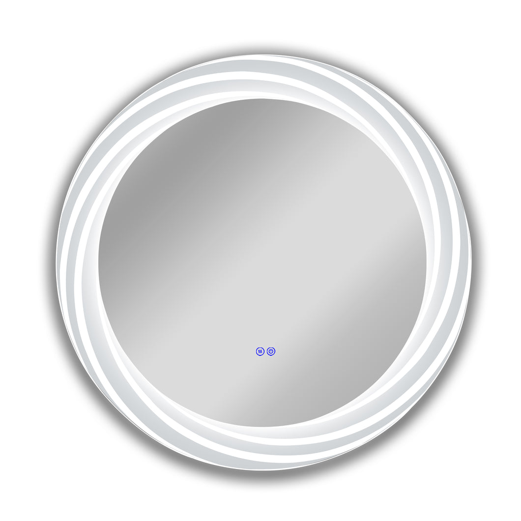 RADIANCE goods Back Lit Round TouchScreen LED Mirror 3 Color Temperatures 3000K-6000K 30