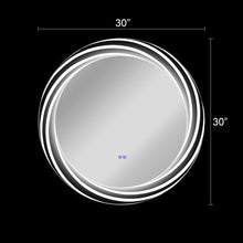 Load image into Gallery viewer, RADIANCE goods Back Lit Round TouchScreen LED Mirror 3 Color Temperatures 3000K-6000K 30&quot; Wide
