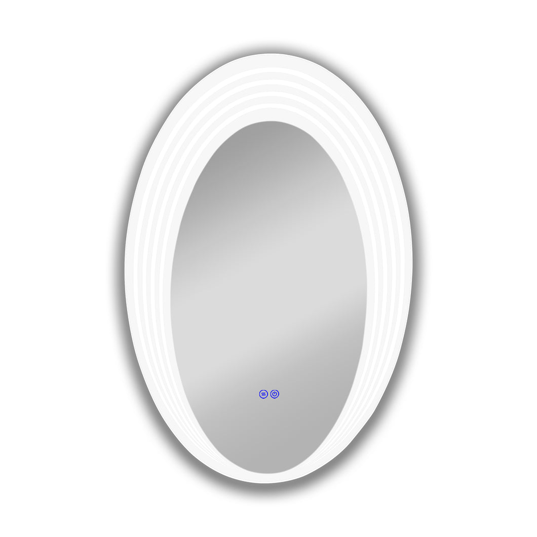 RADIANCE goods Back Lit Oval TouchScreen LED Mirror 3 Color Temperatures 3000K-6000K 36