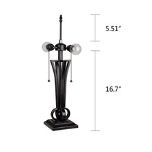 Load image into Gallery viewer, RADIANCE goods Retro-Style Stained Glass 2-Light Table Lamp 16&quot; Shade
