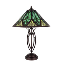 Load image into Gallery viewer, RADIANCE goods Retro-Style Stained Glass 2-Light Table Lamp 18&quot; Shade
