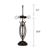 Load image into Gallery viewer, RADIANCE goods Retro-Style Stained Glass 2-Light Table Lamp 18&quot; Shade
