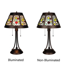 Load image into Gallery viewer, RADIANCE goods Retro-Style Stained Glass 2-Light Table Lamp 18&quot; Shade
