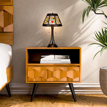 Load image into Gallery viewer, RADIANCE goods Retro-Style Stained Glass 2-Light Table Lamp 18&quot; Shade
