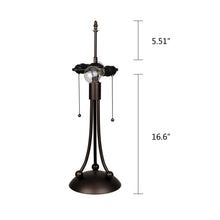 Load image into Gallery viewer, RADIANCE goods Retro-Style Stained Glass 2-Light Table Lamp 18&quot; Shade
