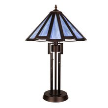Load image into Gallery viewer, RADIANCE goods Retro-Style Stained Glass 2-Light Table Lamp 18&quot; Shade
