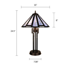 Load image into Gallery viewer, RADIANCE goods Retro-Style Stained Glass 2-Light Table Lamp 18&quot; Shade

